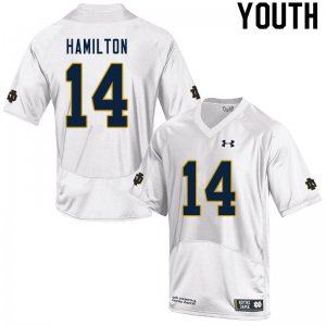 Notre Dame Fighting Irish Youth Kyle Hamilton #14 White Under Armour Authentic Stitched College NCAA Football Jersey OQP4199NR